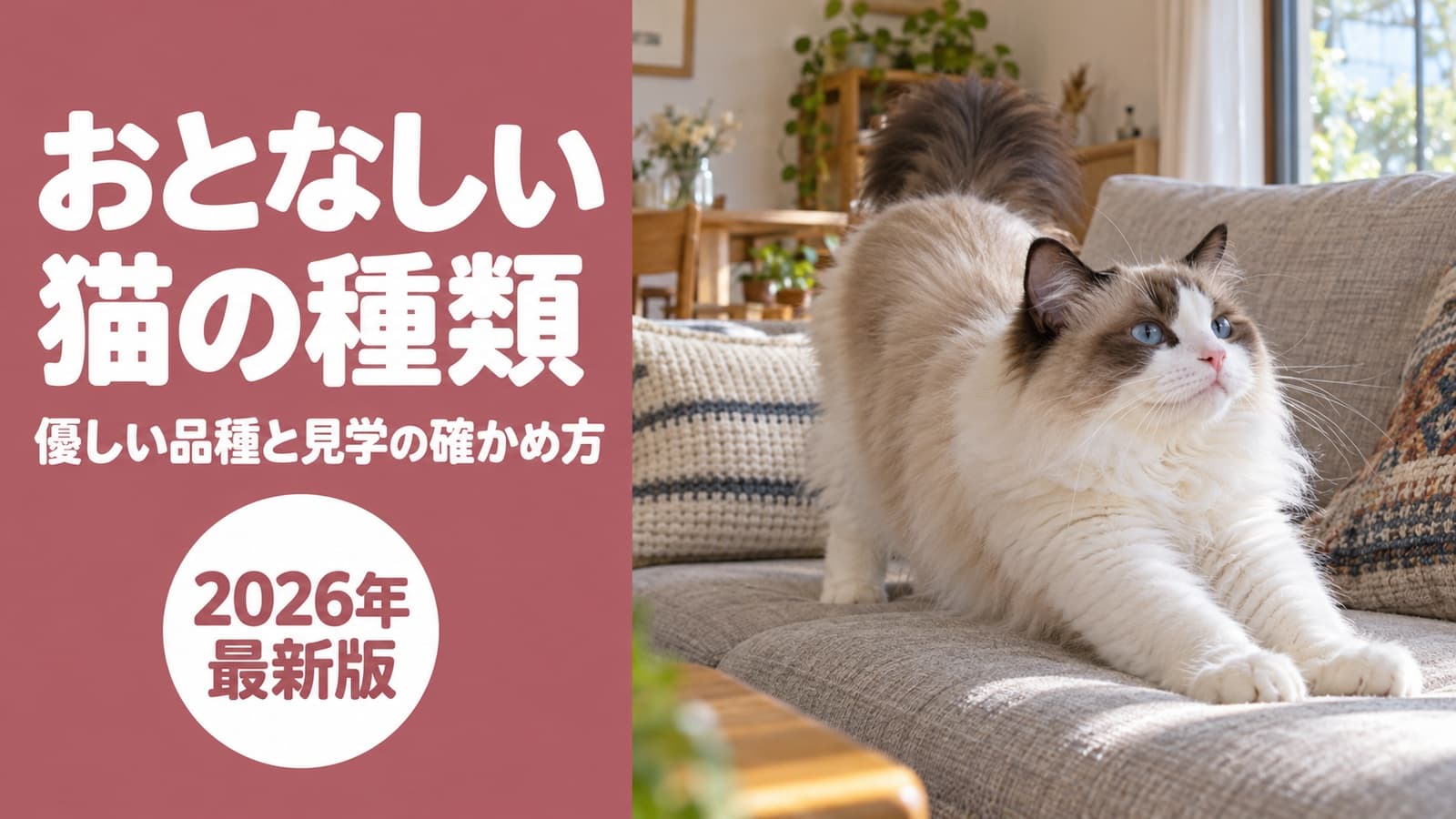 おとなしい猫の種類|優しい品種と見学の確かめ方【2026】