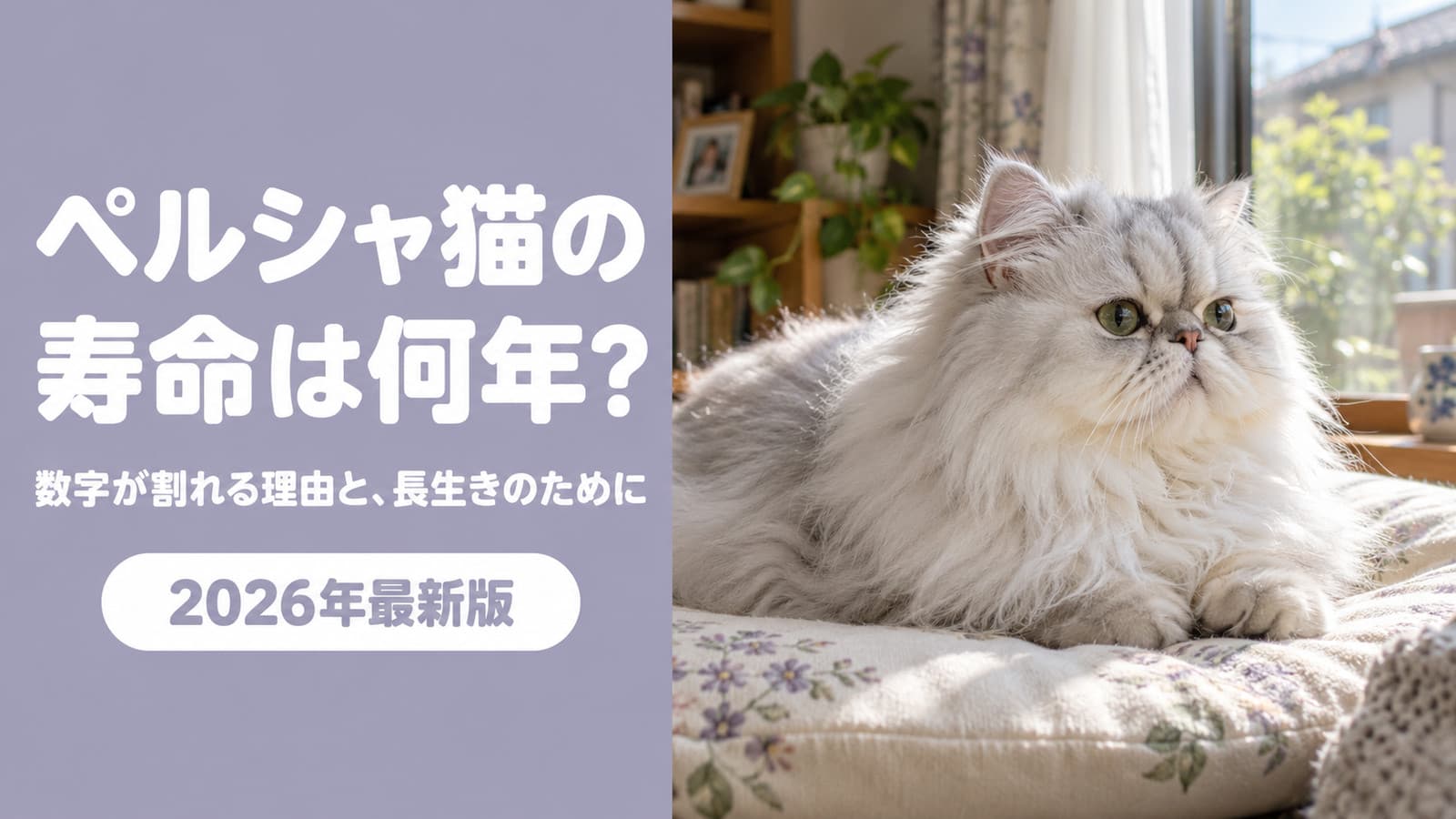 【2026】ペルシャ猫の寿命は13〜14歳台|16〜18歳の根拠を調べた