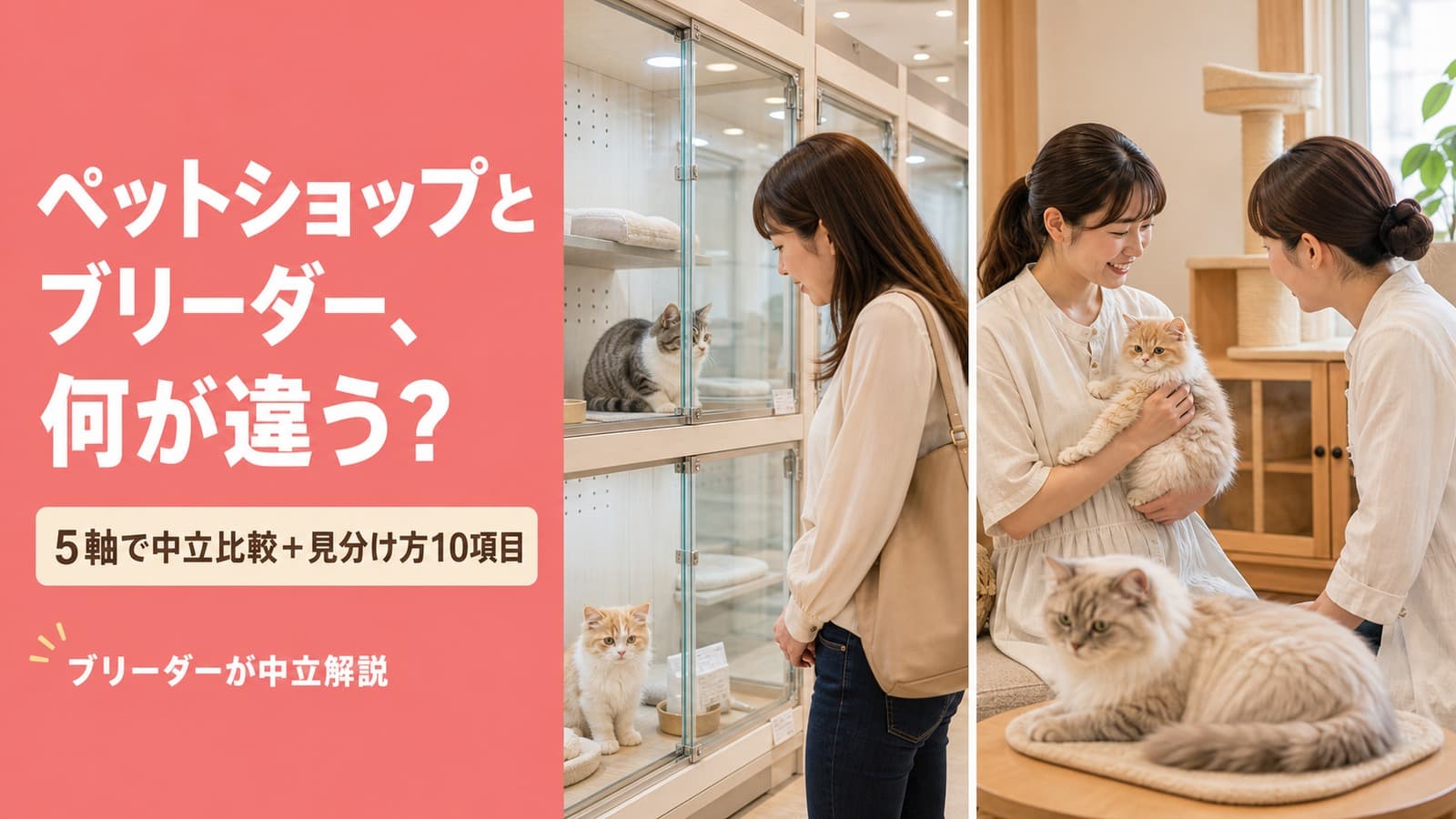 ペットショップとブリーダーの違い|5軸比較と詐欺対策【2026】