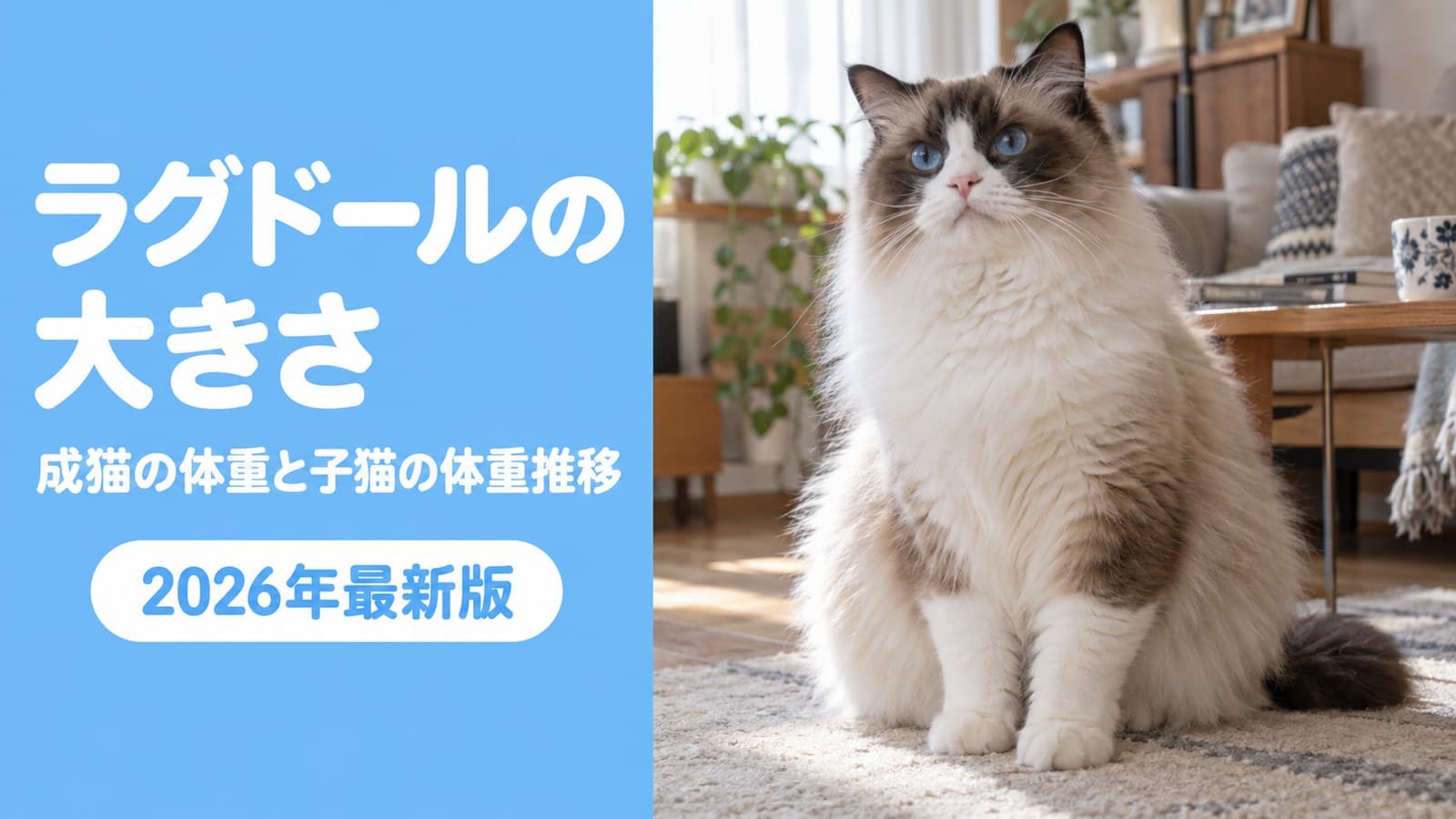 ラグドールの大きさは何kg?成猫の体重と子猫の体重推移【2026】