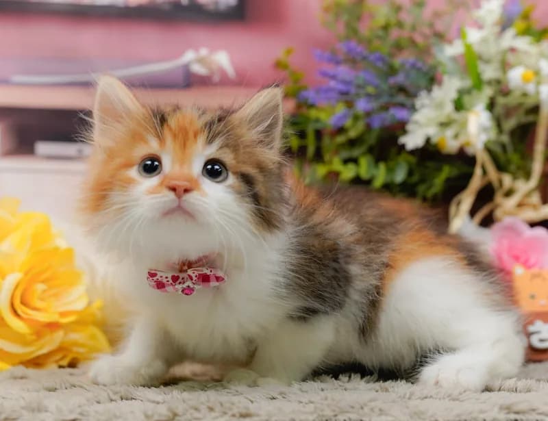 ノルウェージャンフォレストキャットの子猫 メス レッドタビーホワイト
