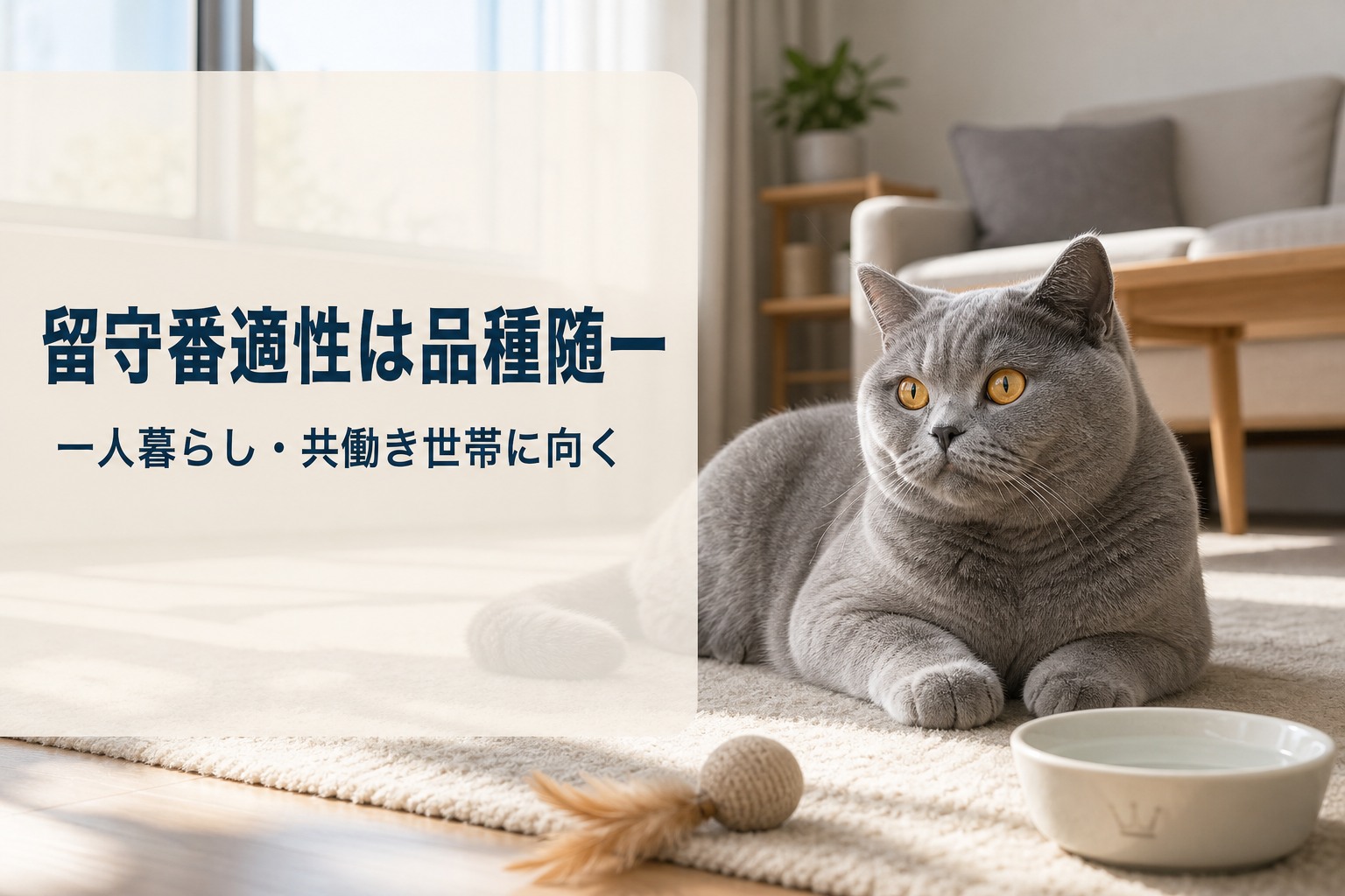 留守番適性は品種随一、一人暮らし・共働き世帯に向く