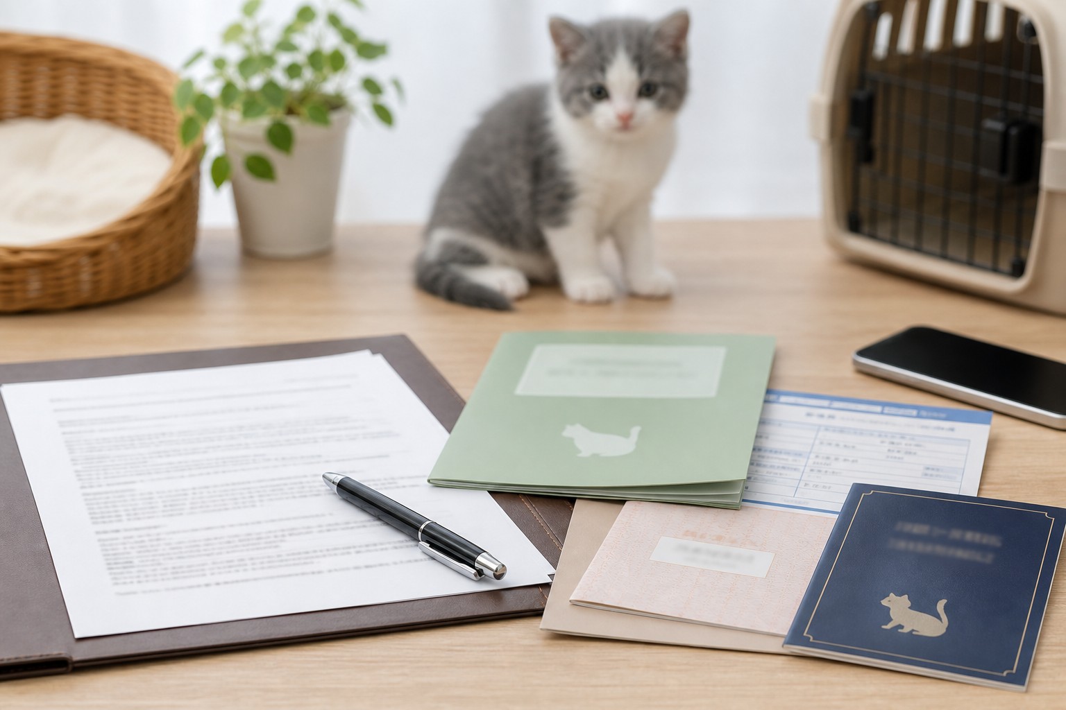 母猫と兄弟と寄り添う子猫の社会化シーン