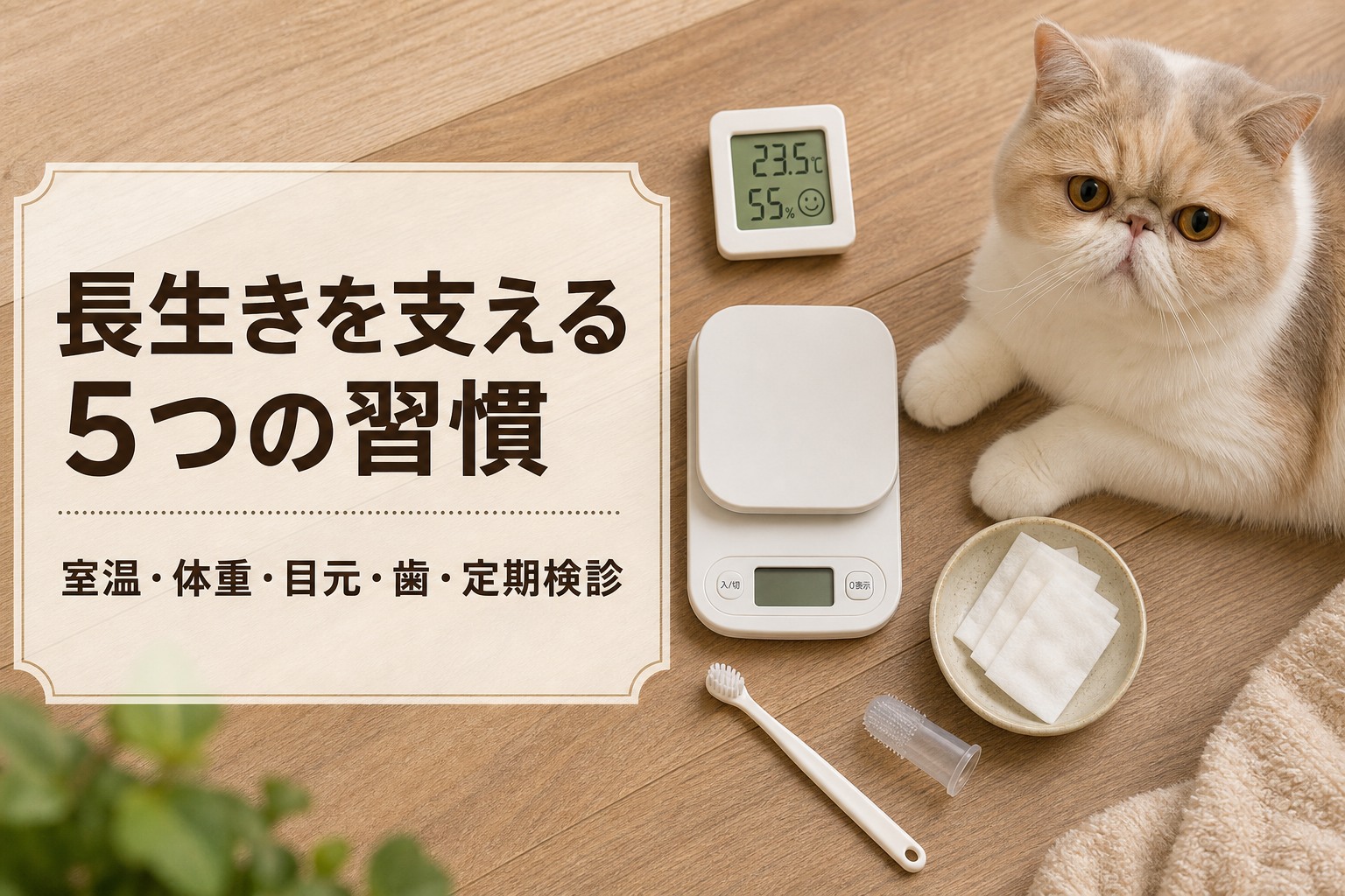 長生きを支える5つの習慣、室温・体重・目元・歯・定期検診