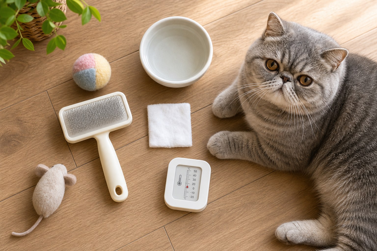 エキゾのお手入れグッズを並べた俯瞰写真