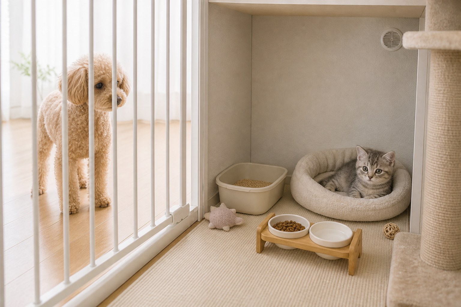 子猫専用の安全スペースを確保