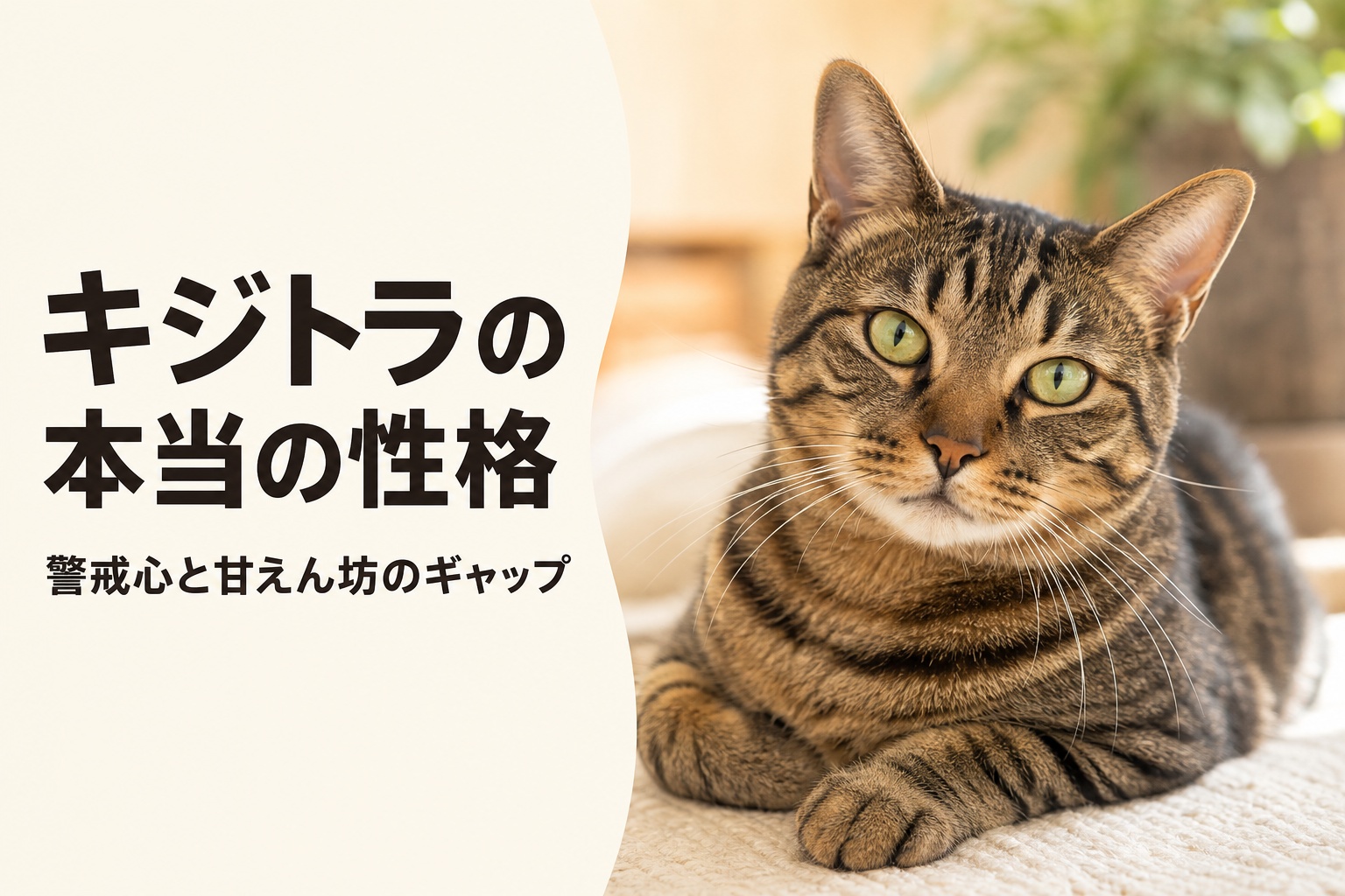 キジトラの本当の性格を伝える日本語コピー入りバナー画像