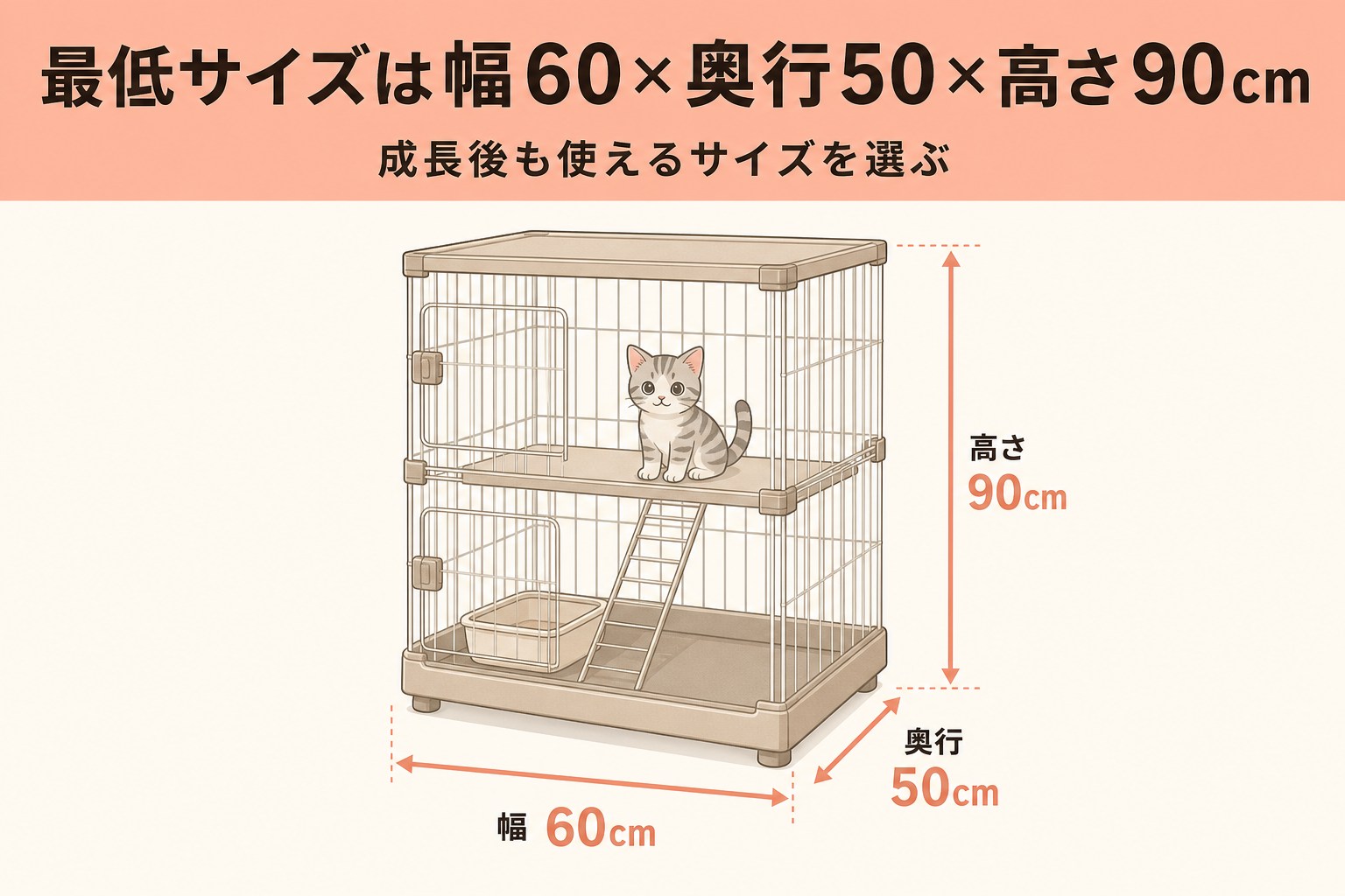 子猫ケージの推奨サイズ解説