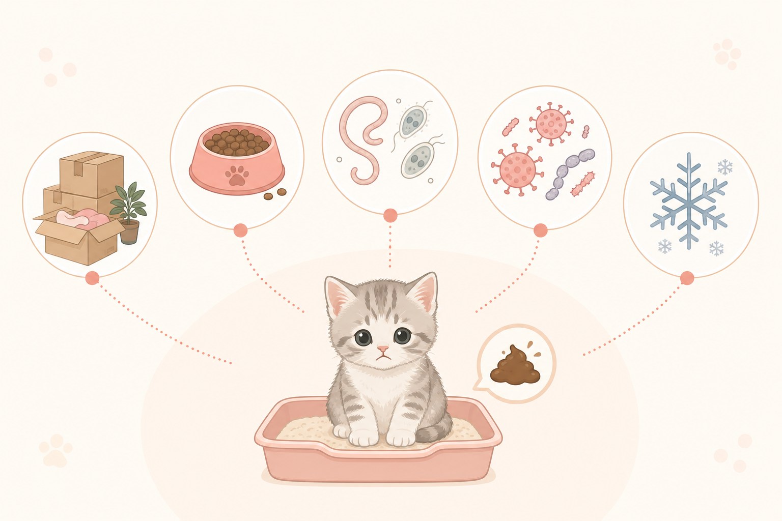子猫の下痢の主な5つの原因