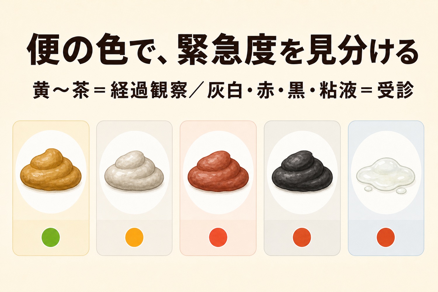 便の色で緊急度を確認する早見表
