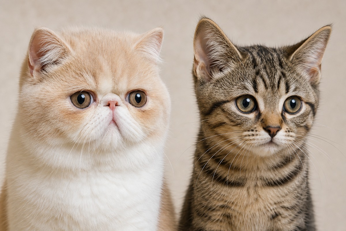 短頭種と通常顔型の子猫の比較