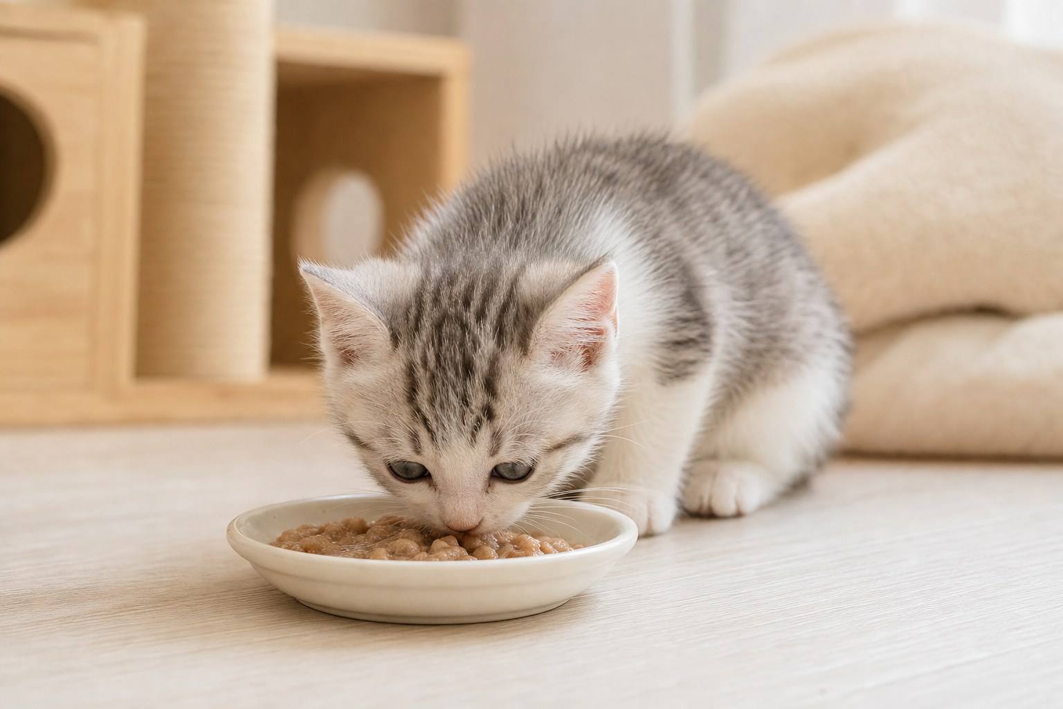 生後2ヶ月の離乳食からキャットフードへの移行
