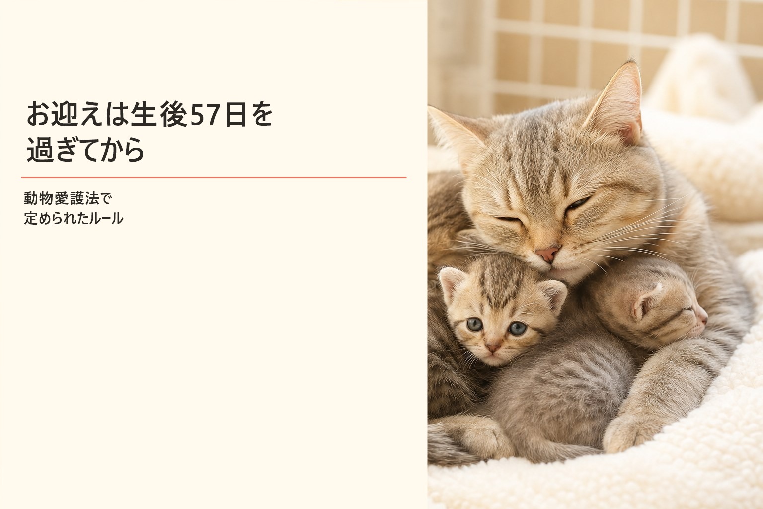 お迎えは生後57日を過ぎてから