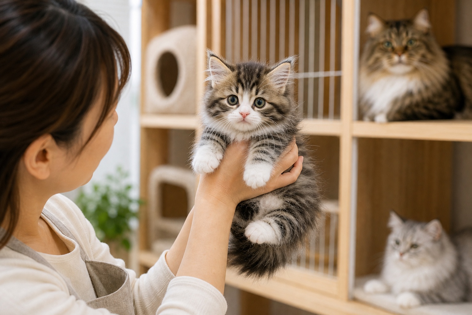 ブリーダーがミヌエットを抱え透明性ある直販環境を示す