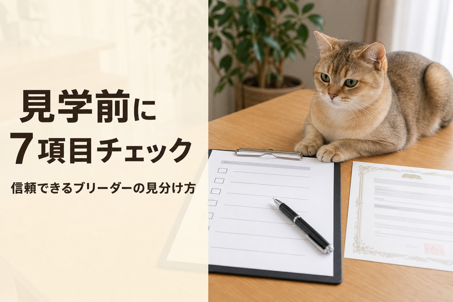 見学前に7項目チェックのチェックリスト