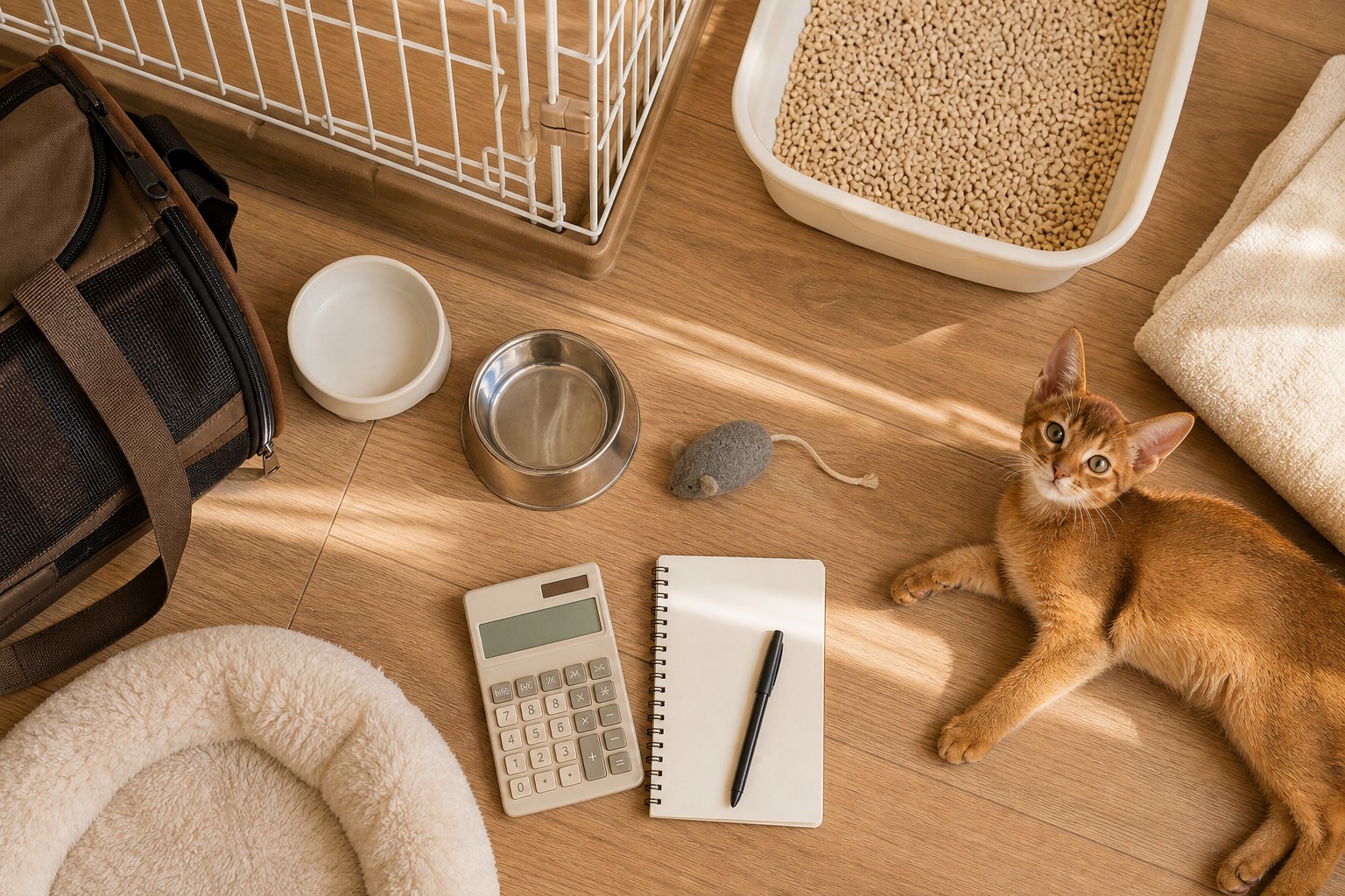 子猫お迎えの初期費用アイテム俯瞰