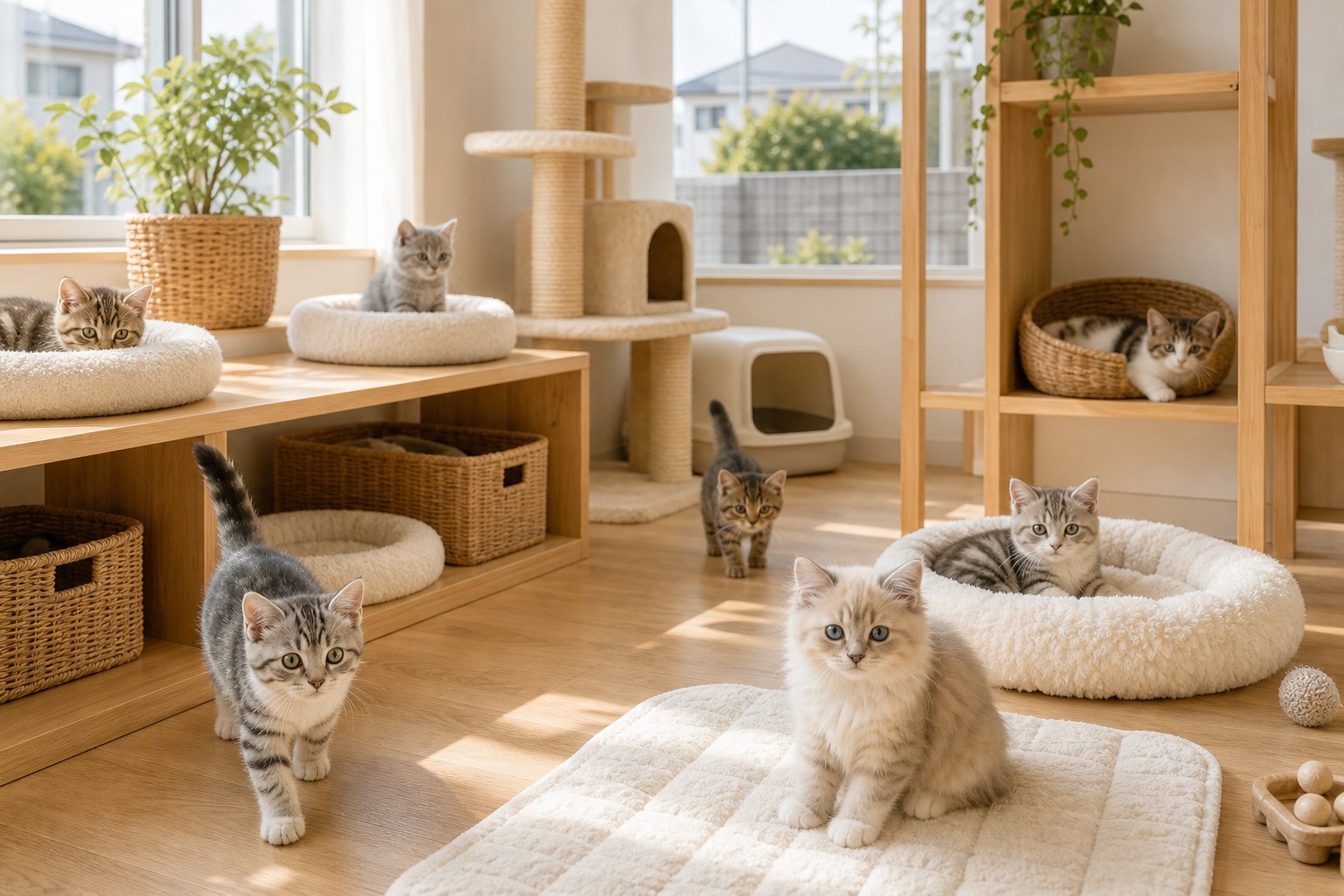 Flowens Catパピーヴィレッジシラコバト施設