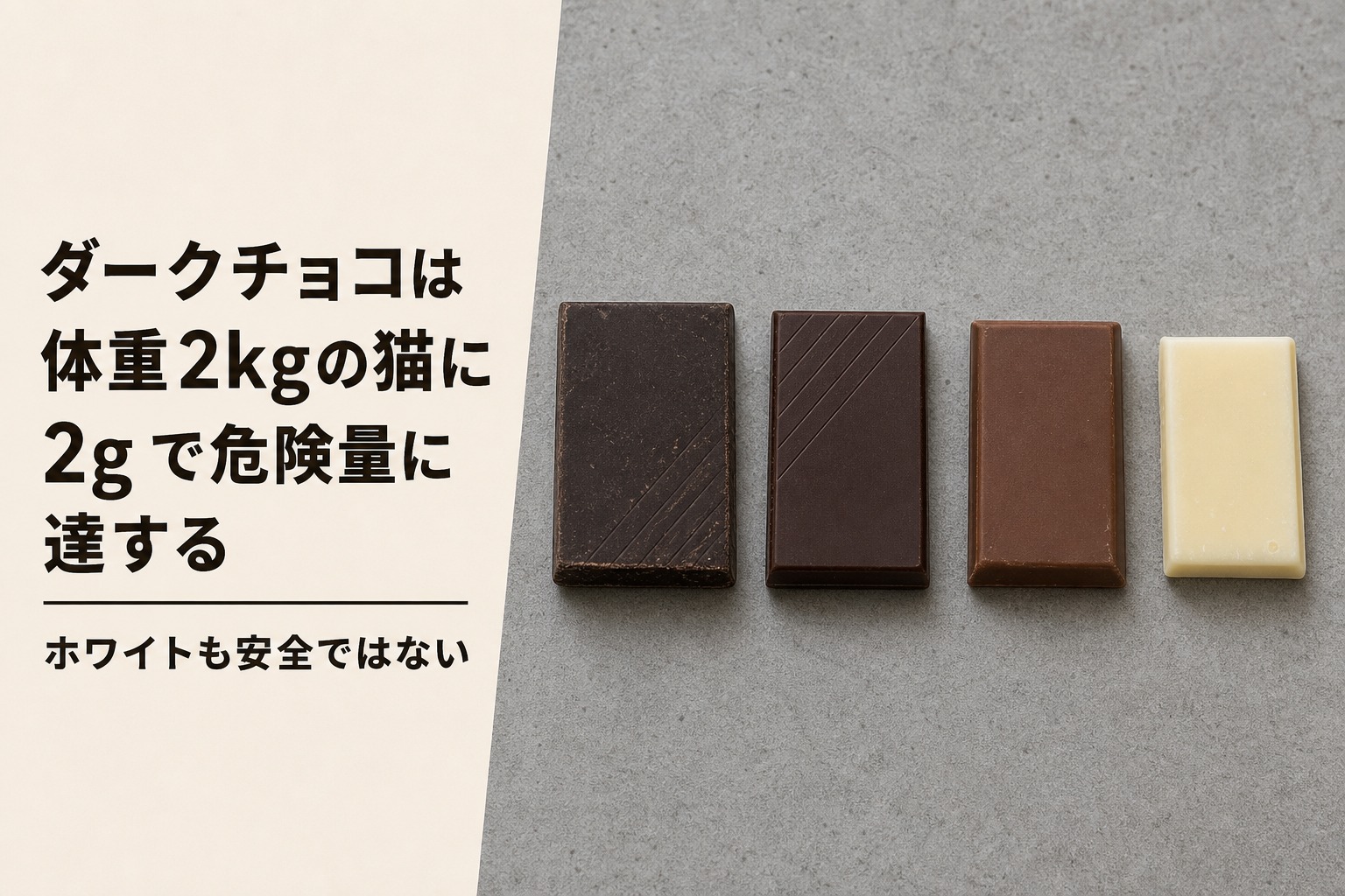 チョコレート種類別テオブロミン量比較