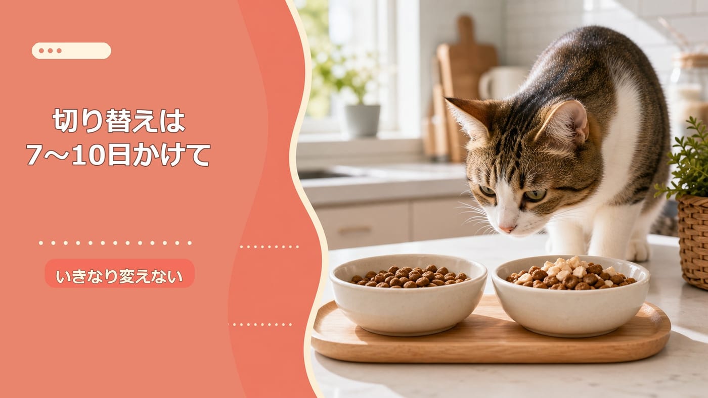 フード切り替えは7〜10日かけて