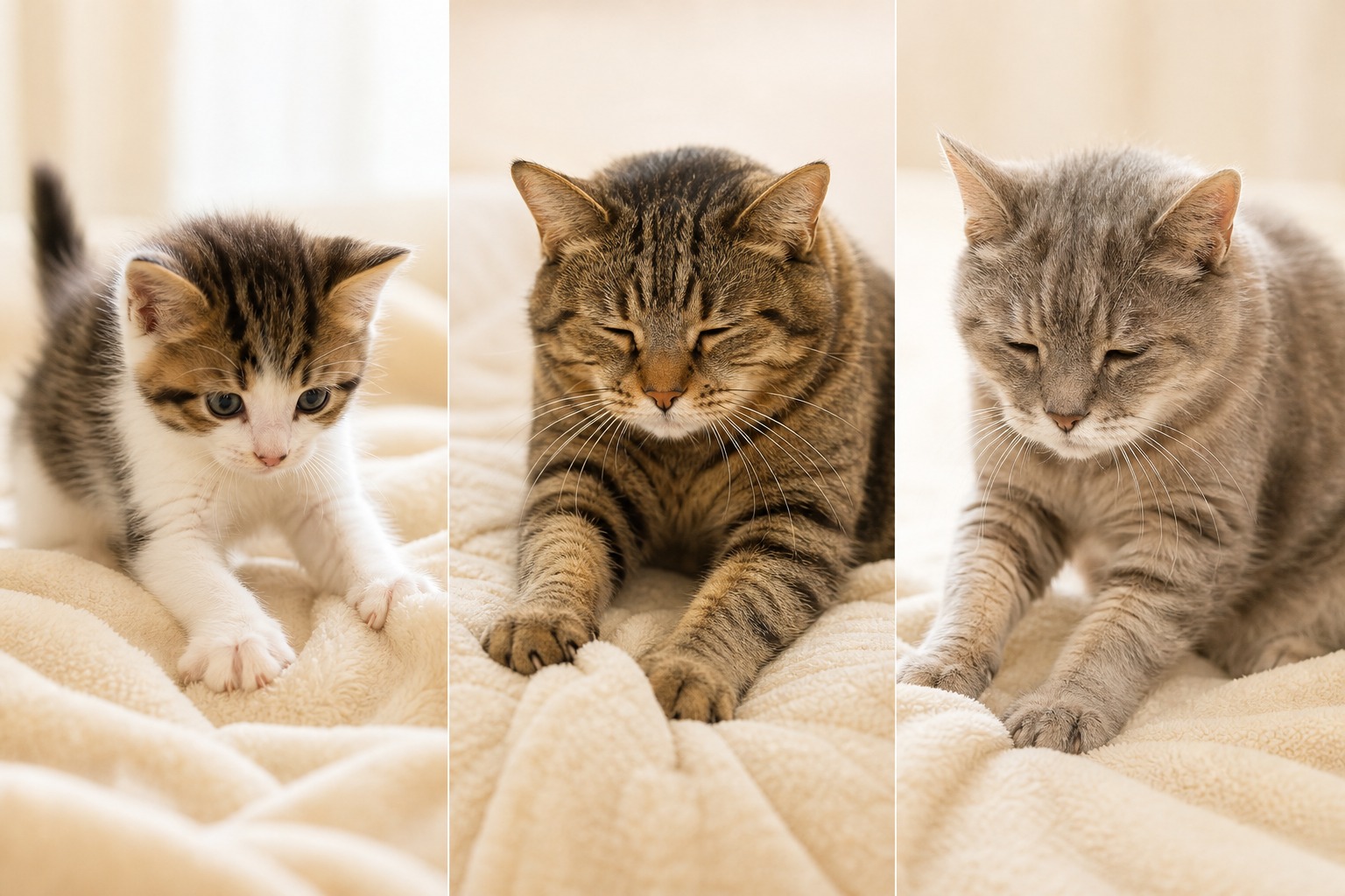 年齢でふみふみが変わる・猫の成長