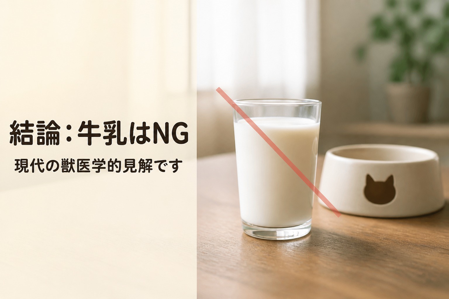 猫に牛乳はNG・乳糖不耐症の結論
