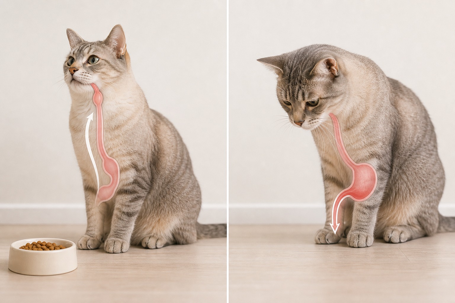 猫の吐き戻しと嘔吐の違い