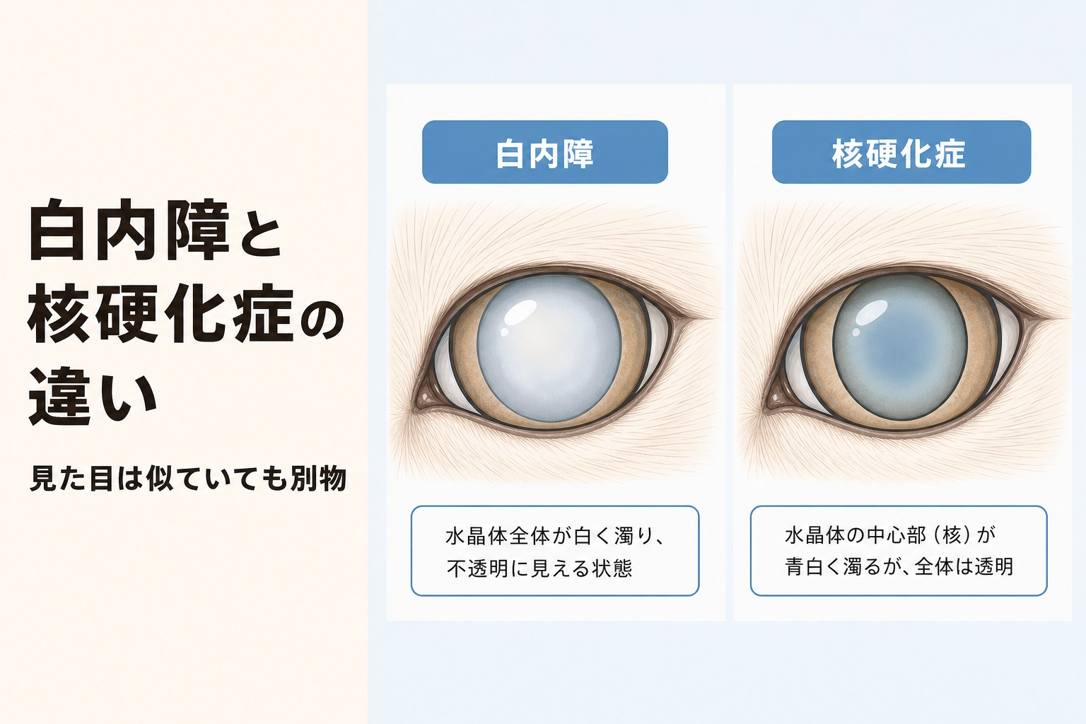 白内障と核硬化症の見分け方