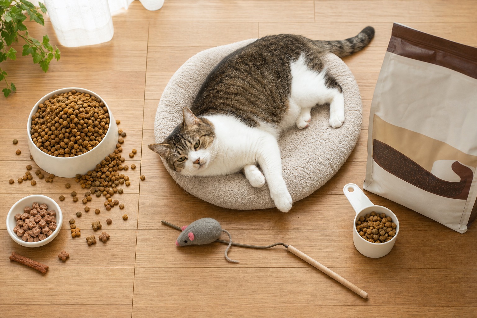 猫が太る3大原因｜食べ過ぎ・運動不足・去勢避妊後の基礎代謝低下