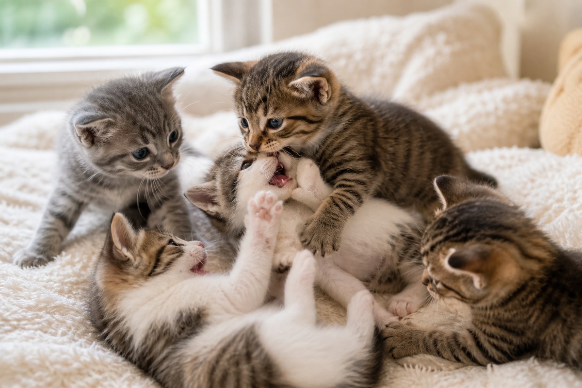 兄弟子猫の社会化遊びと甘噛み学習
