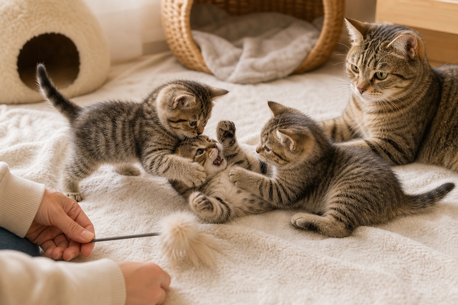 Flowens Catの社会化期ハンドリング｜兄弟・母猫との同居で噛む力を学ぶ