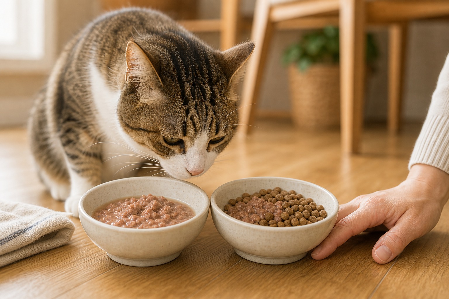 ウェット慣れした猫をドライに戻す段階的な切り替え