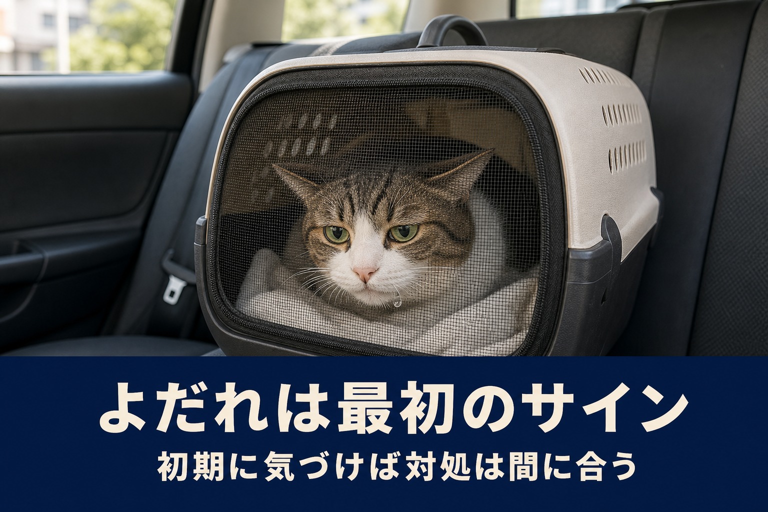 猫の車酔いの初期サインはよだれ｜早めに気づけば対処が間に合う
