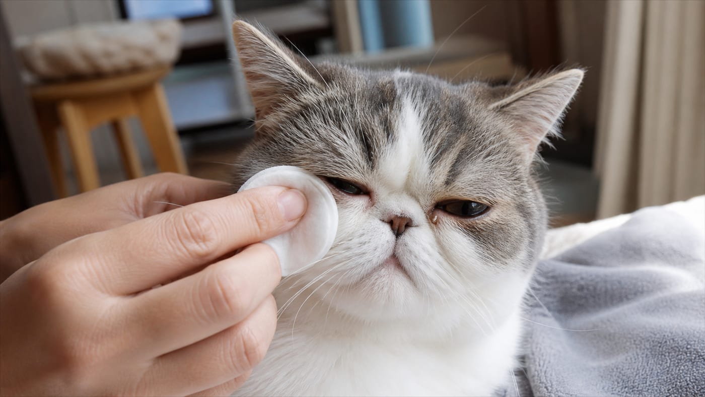 涙やけが気になる猫の目元