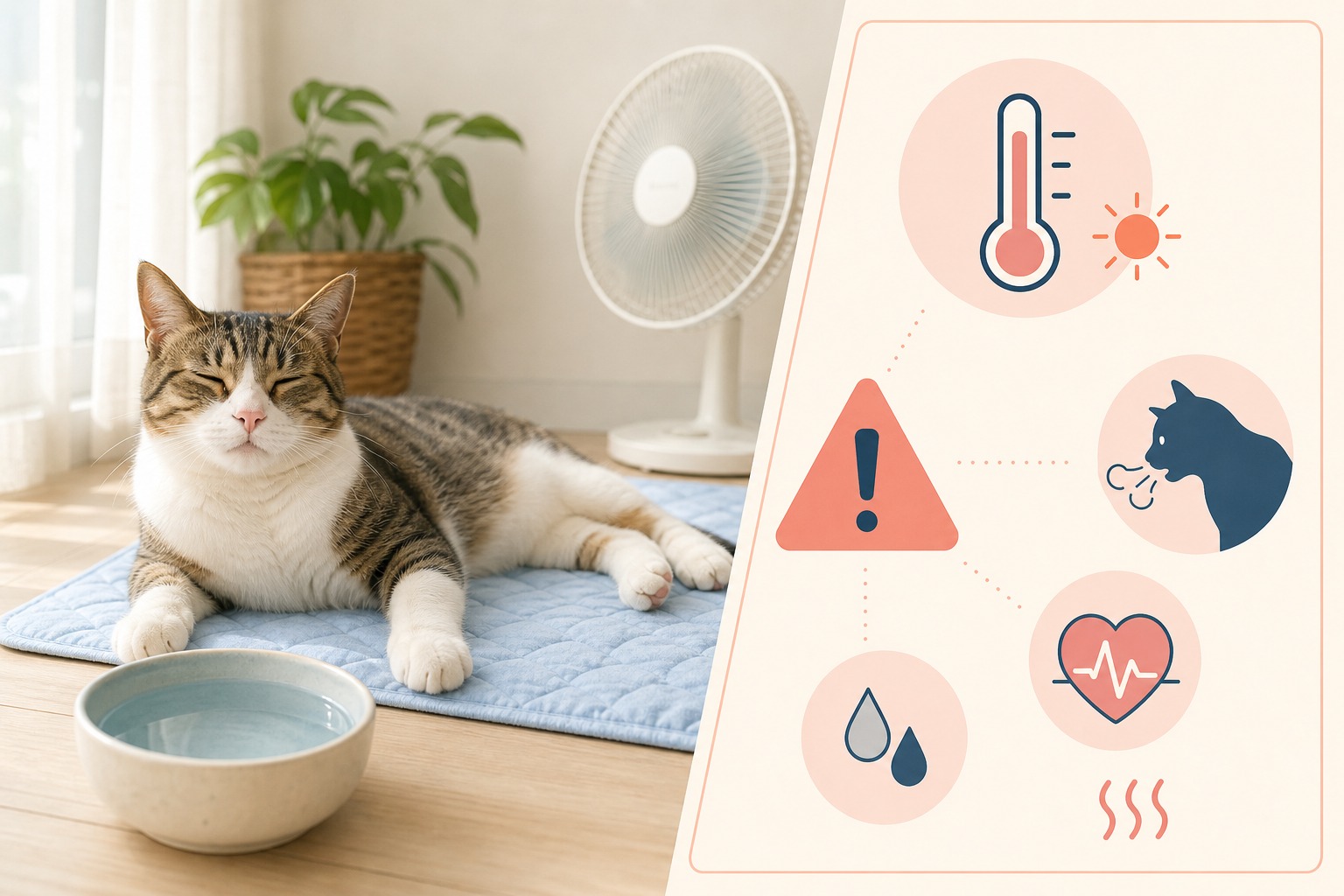 猫の夏バテは熱中症と違い数日かけてゆっくり進行する慢性的な体調低下
