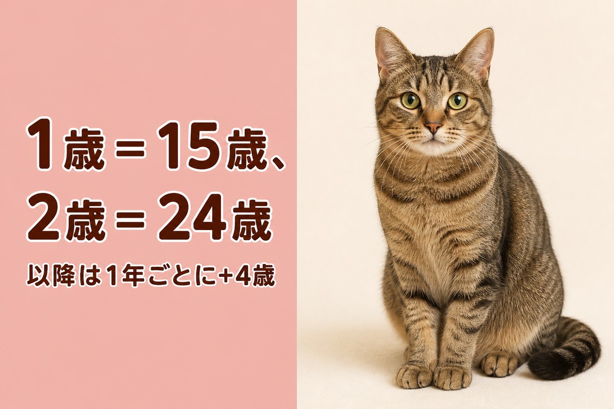 1歳=15歳、2歳=24歳の換算式