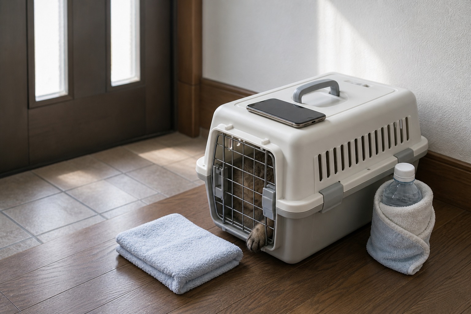 熱中症で動物病院へ向かう際の搬送準備（保冷・タオル・連絡）