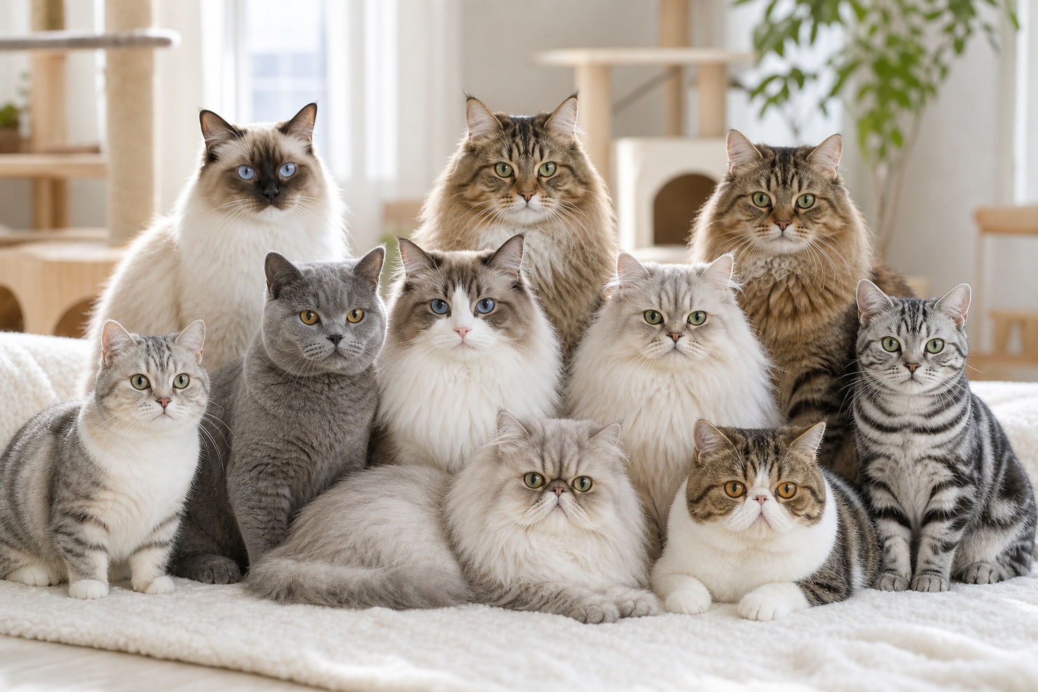 Flowens Cat 取扱9品種のグループポートレート写真