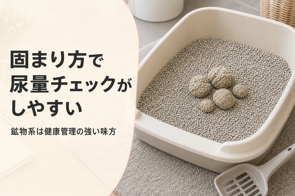 ベントナイト砂で固まる尿の塊チェック