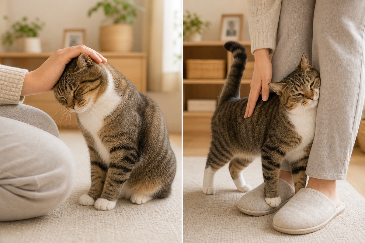 頭突きと体側スリスリの行動を並べた比較