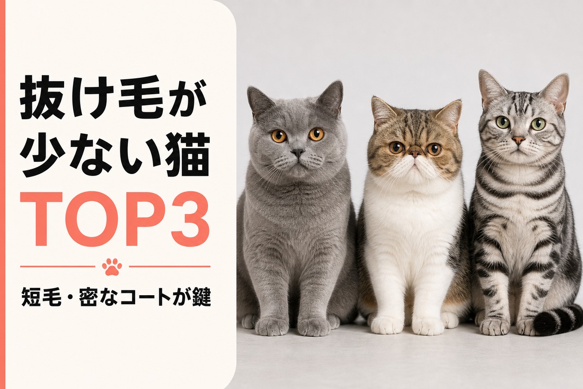短毛で抜け毛が少ない人気3品種を並べたバナー