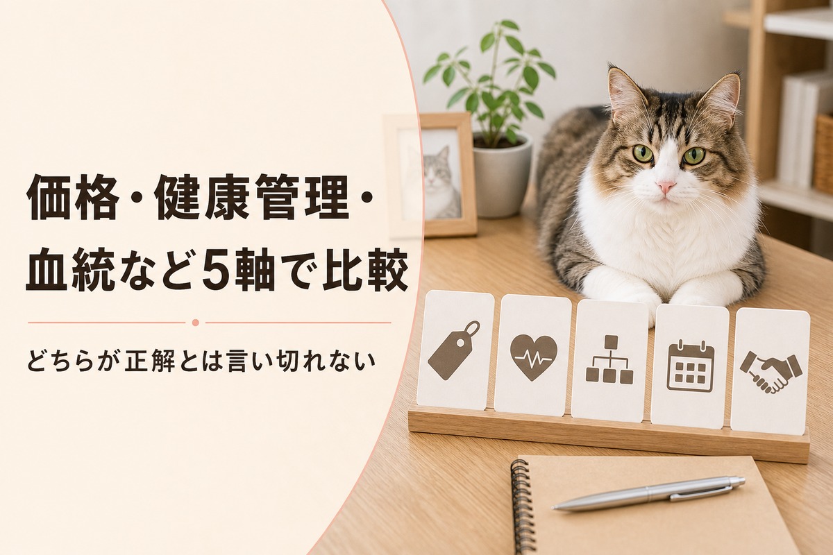 ペットショップとブリーダーの5軸比較バナー