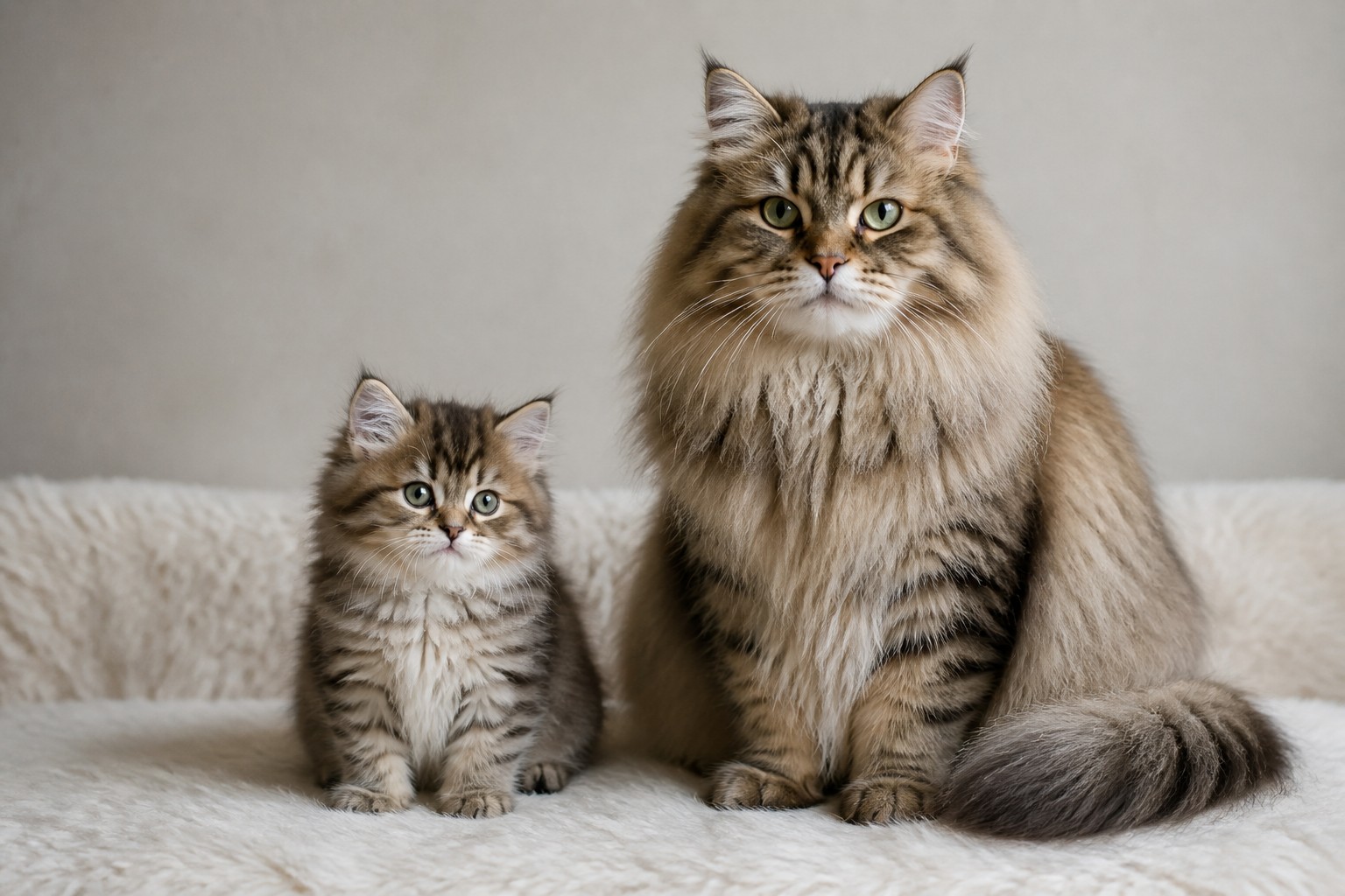 子猫と成猫のサイベリアン比較